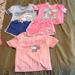 Hello Kitty Pink Striped Short Sleeve Tee